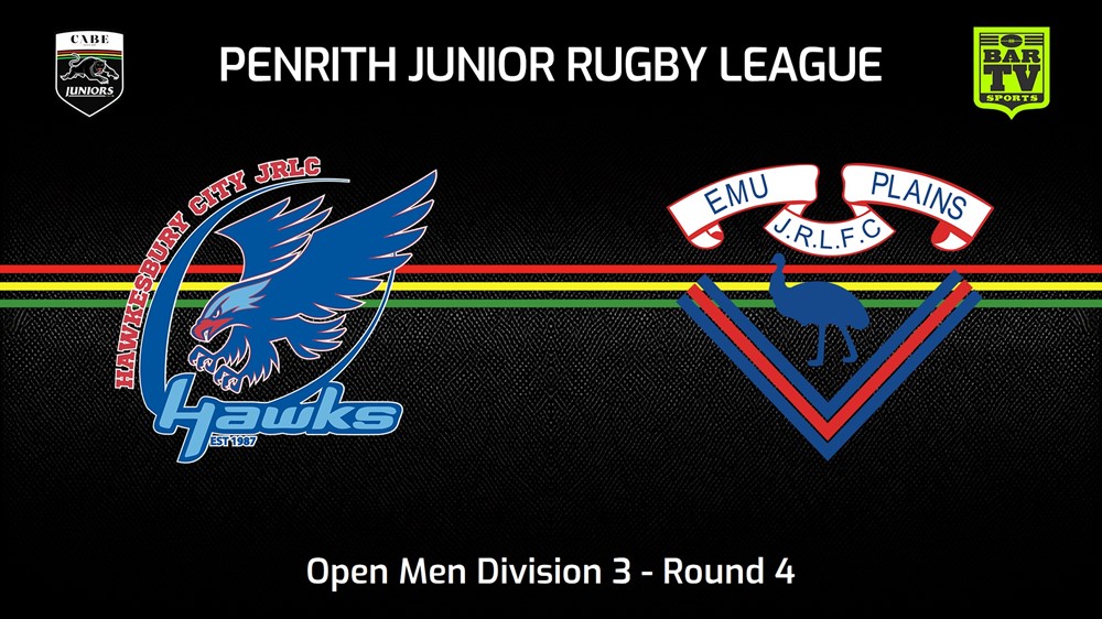 240505-video-Penrith & District Junior Rugby League Round 4 - Open Men Division 3 - Hawkesbury City v Emu Plains RLFC Slate Image