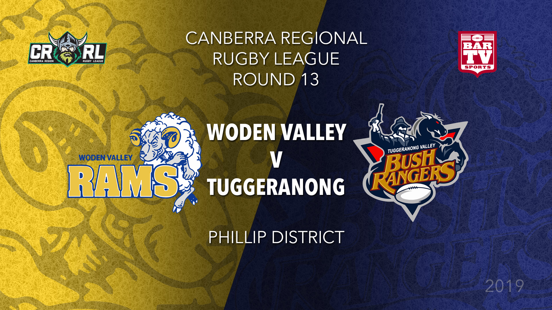 CRRL Round 13 - 1st Grade - Woden Valley Rams v Tuggeranong Bushrangers Slate Image
