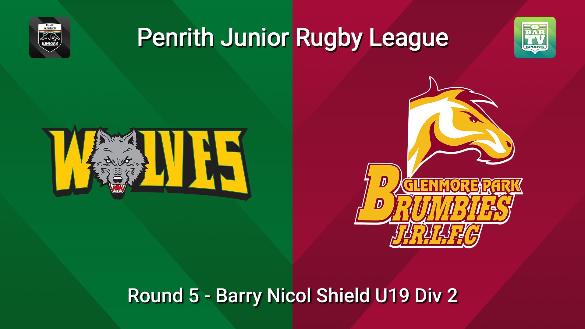 260502-video-Penrith & District Junior Rugby League Round 5 - Barry Nicol Shield U19 Div 2 - Windsor Wolves v Glenmore Park Slate Image