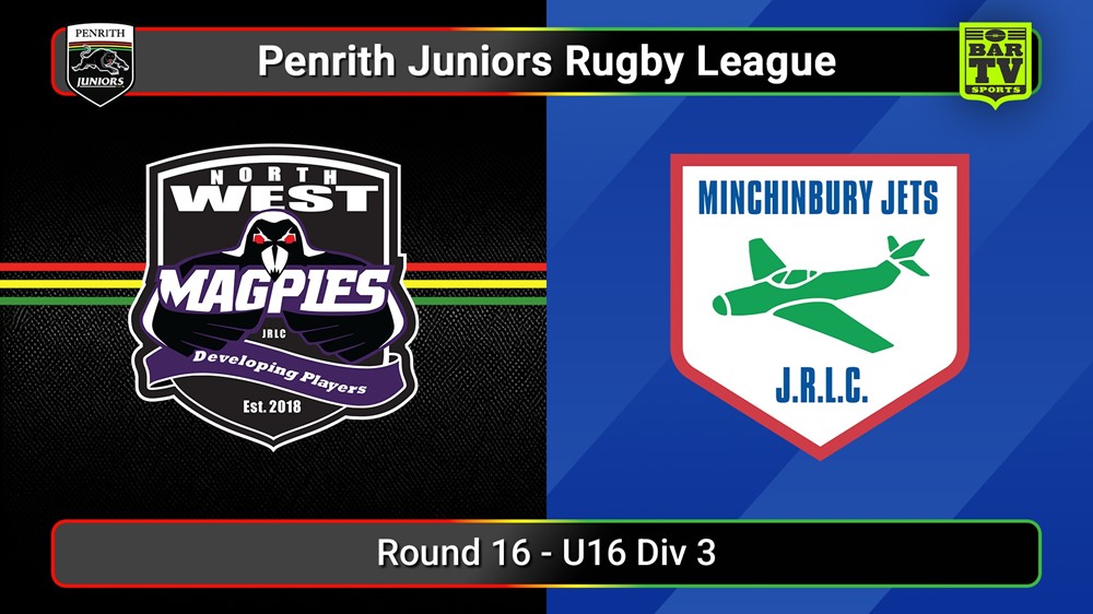 250809-video-Penrith & District Junior Rugby League Round 16 - U16 Div 3 - North West Magpies v Minchinbury Slate Image