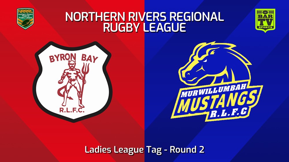 240414-Northern Rivers Round 2 - Ladies League Tag - Byron Bay Red Devils v Murwillumbah Mustangs Minigame Slate Image