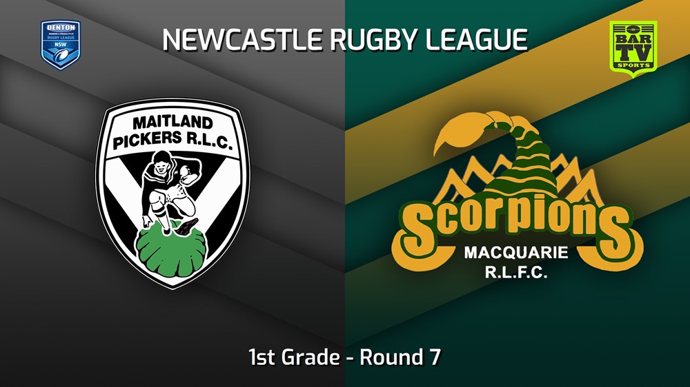 230513-Newcastle RL Round 7 - 1st Grade - Maitland Pickers v Macquarie Scorpions Minigame Slate Image