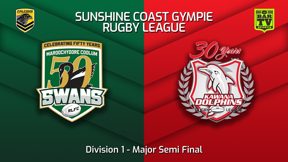 220827-Sunshine Coast RL Major Semi Final - Division 1 - Maroochydore Swans v Kawana Dolphins Slate Image