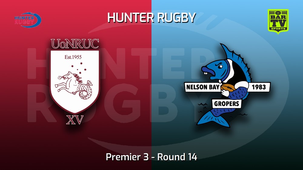 MINI GAME: Hunter Rugby Round 14 - Premier 3 - University Of Newcastle v Nelson Bay Gropers Slate Image