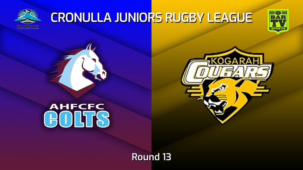 230723-Cronulla Juniors Round 13 - U18 - Aquinas Colts v Kogarah Cougars Minigame Slate Image
