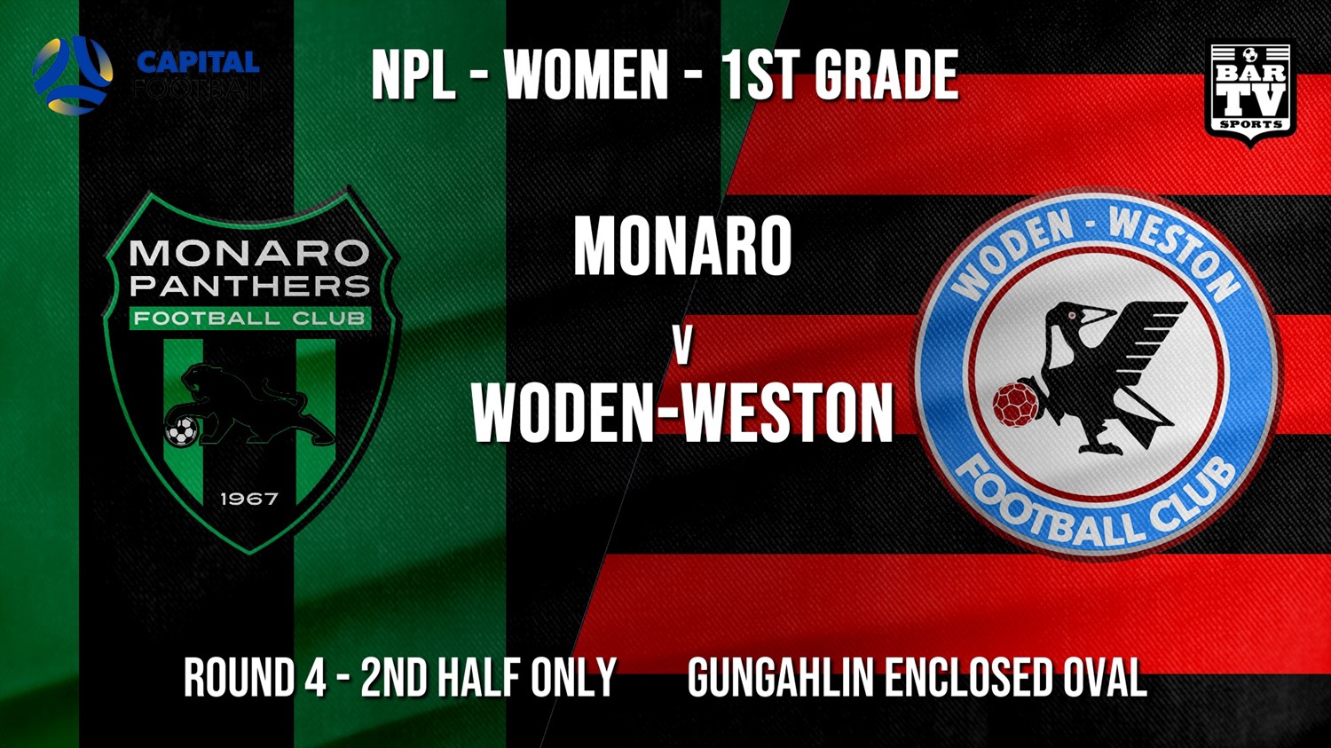 NPLW - Capital Round 4 - 2nd Half only - Monaro Panthers FC (women) v Woden-Weston FC (women) Minigame Slate Image