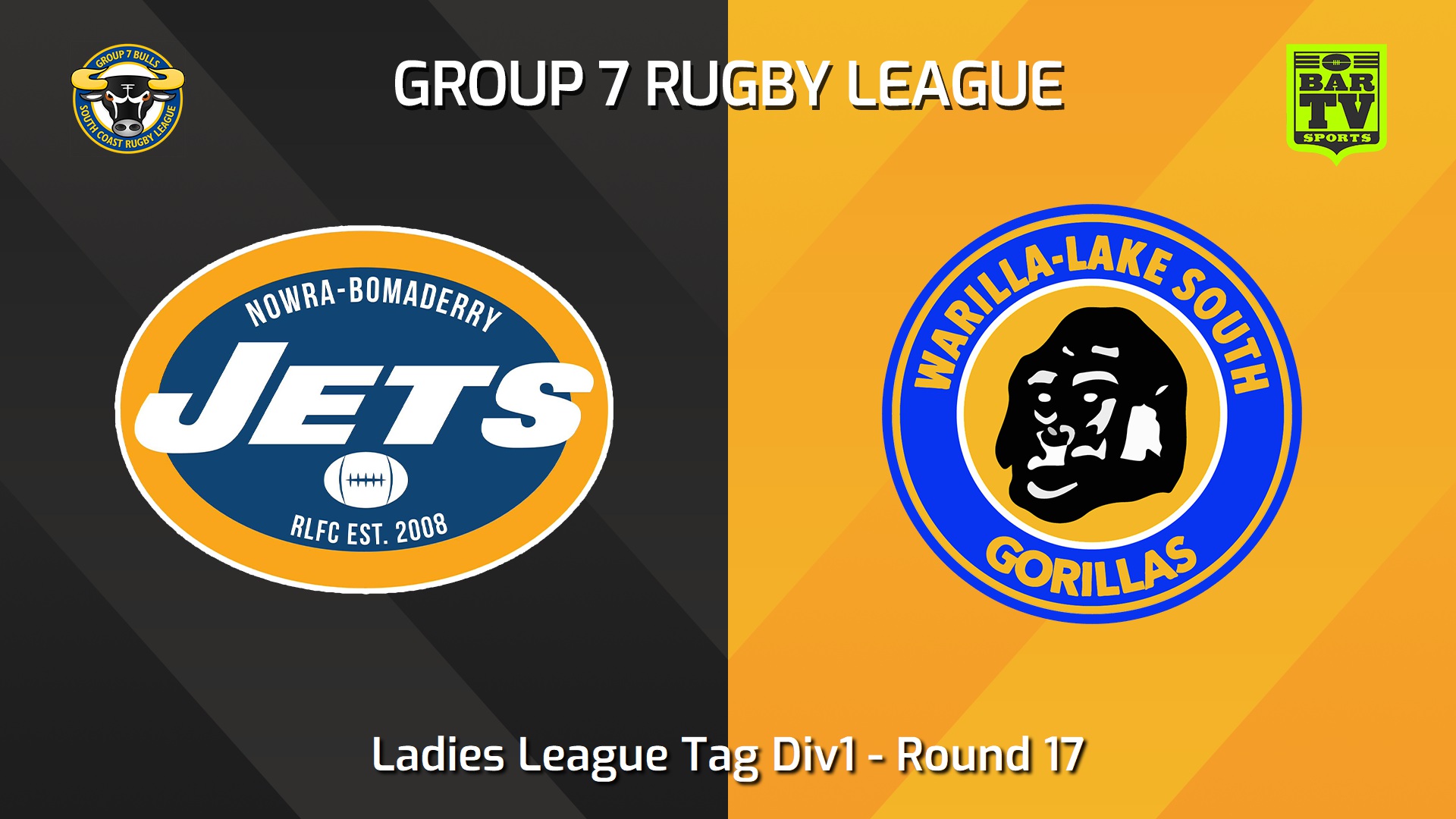 240810-video-South Coast Round 17 - Ladies League Tag Div1 - Nowra-Bomaderry Jets v Warilla-Lake South Gorillas Slate Image