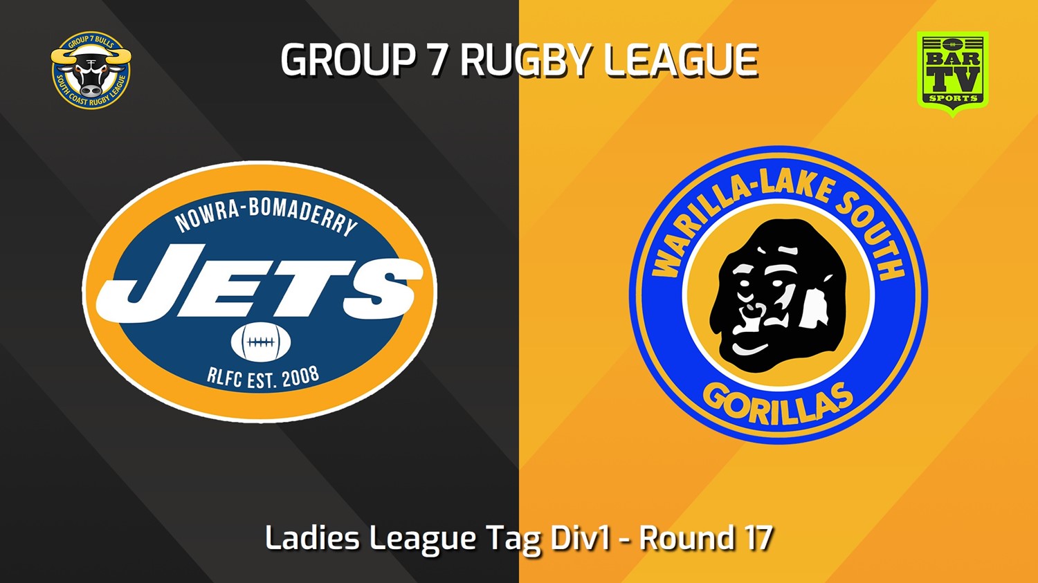 240810-video-South Coast Round 17 - Ladies League Tag Div1 - Nowra-Bomaderry Jets v Warilla-Lake South Gorillas Slate Image