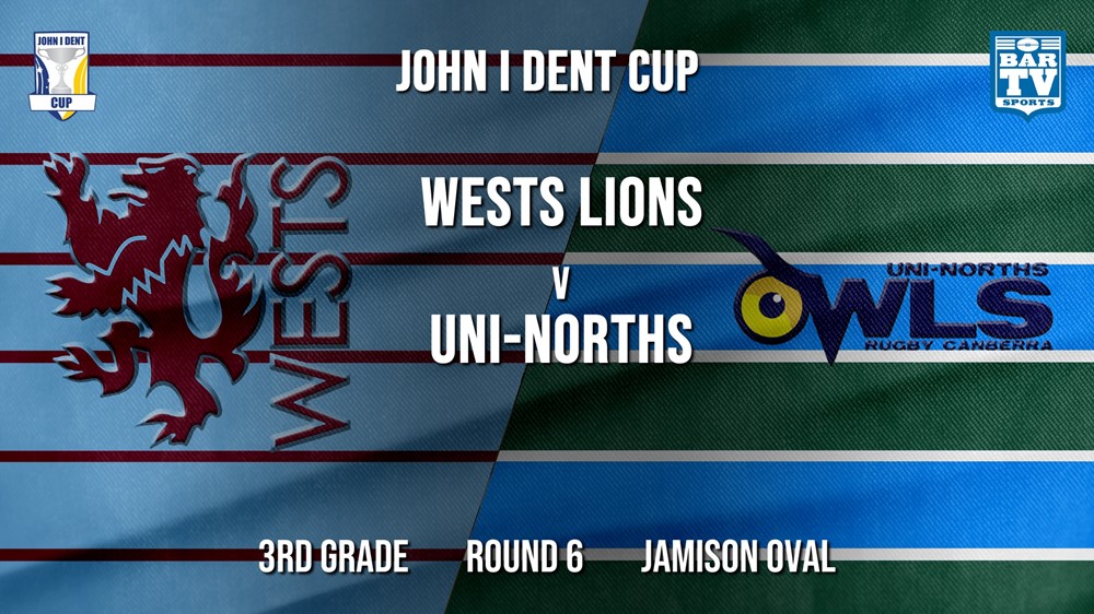 John I Dent Round 6 - 3rd Grade - Wests Lions v UNI-Norths Slate Image