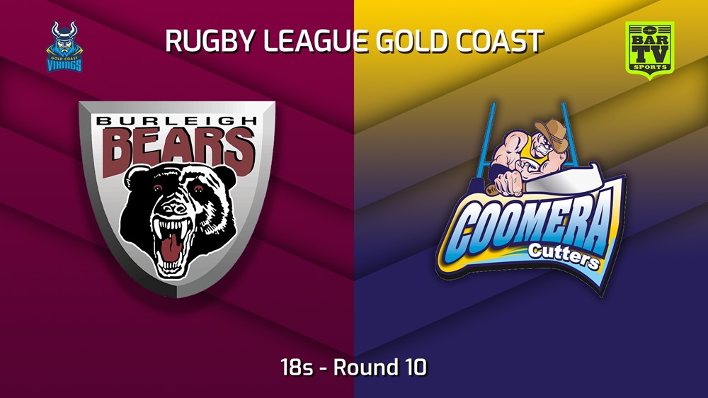 230701-Gold Coast Round 10 - 18s - Burleigh Bears v Coomera Cutters Minigame Slate Image