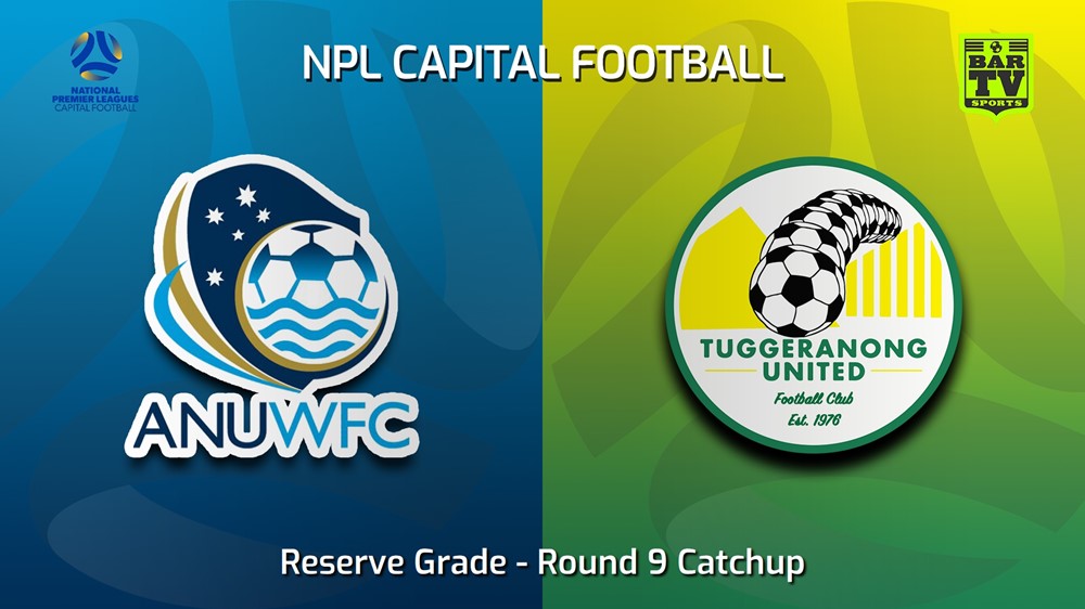 230817-NPL Women - Reserve Grade - Capital Football Round 9 Catchup - ANU WFC (women) v Tuggeranong United FC (women) Slate Image