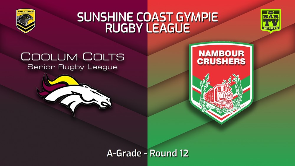 230708-Sunshine Coast RL Round 12 - A-Grade - Coolum Colts v Nambour Crushers Minigame Slate Image