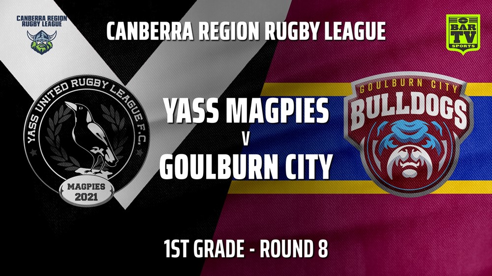 210605-CRRL Round 8 - 1st Grade - Yass Magpies v Goulburn City Bulldogs Slate Image