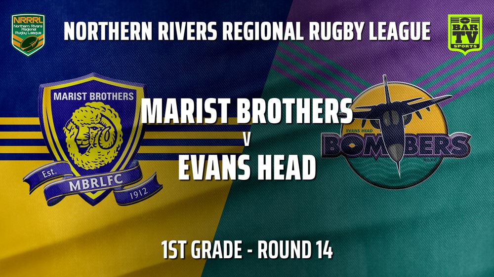 MINI GAME: Northern Rivers Round 14 - 1st Grade - Lismore Marist Brothers Rams v Evans Head Bombers Slate Image