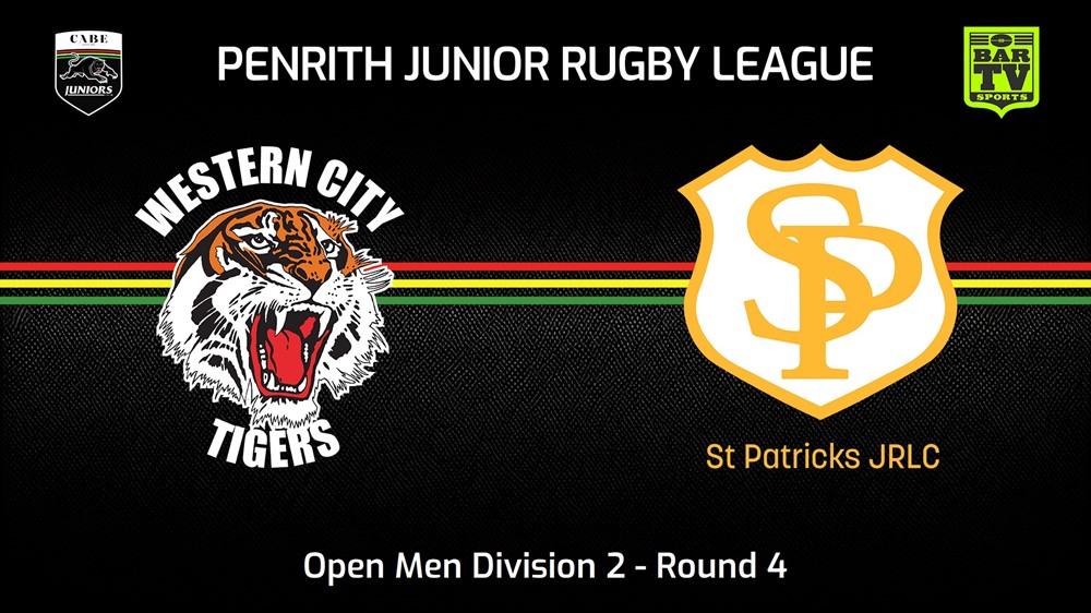 240505-video-Penrith & District Junior Rugby League Round 4 - Open Men Division 2 - Western City Tigers v St Patricks Minigame Slate Image