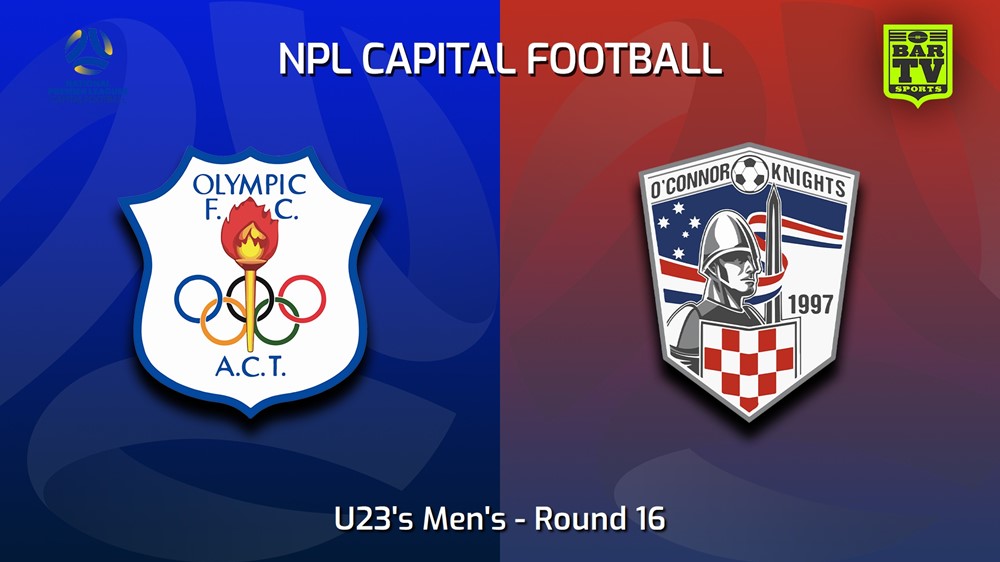 230729-Capital NPL U23 Round 16 - Canberra Olympic U23 v O'Connor Knights SC U23 Slate Image