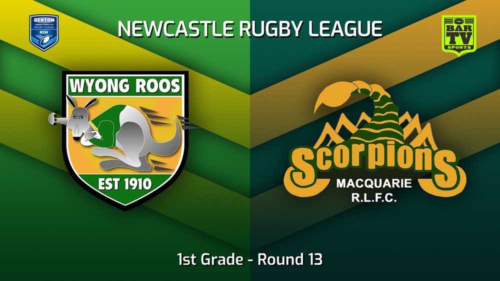 230624-Newcastle RL Round 13 - 1st Grade - Wyong Roos v Macquarie Scorpions Minigame Slate Image