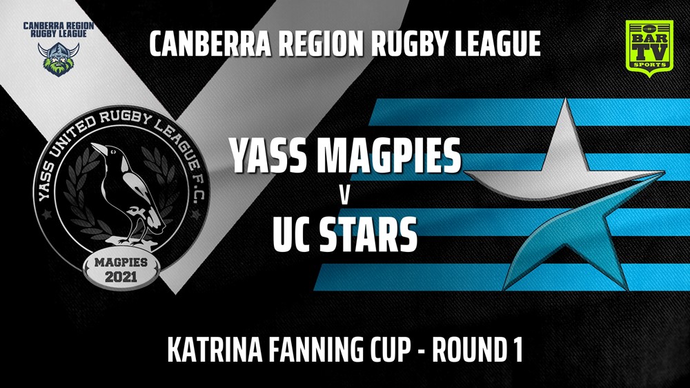 210501-CRRL Round 1 - Katrina Fanning Cup - Yass Magpies v UC Stars Minigame Slate Image