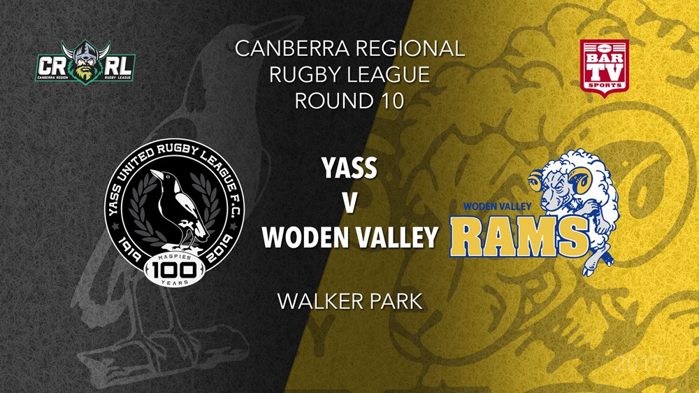 CRRL Round 10 - 1st Grade - Yass Magpies v Woden Valley Rams Slate Image