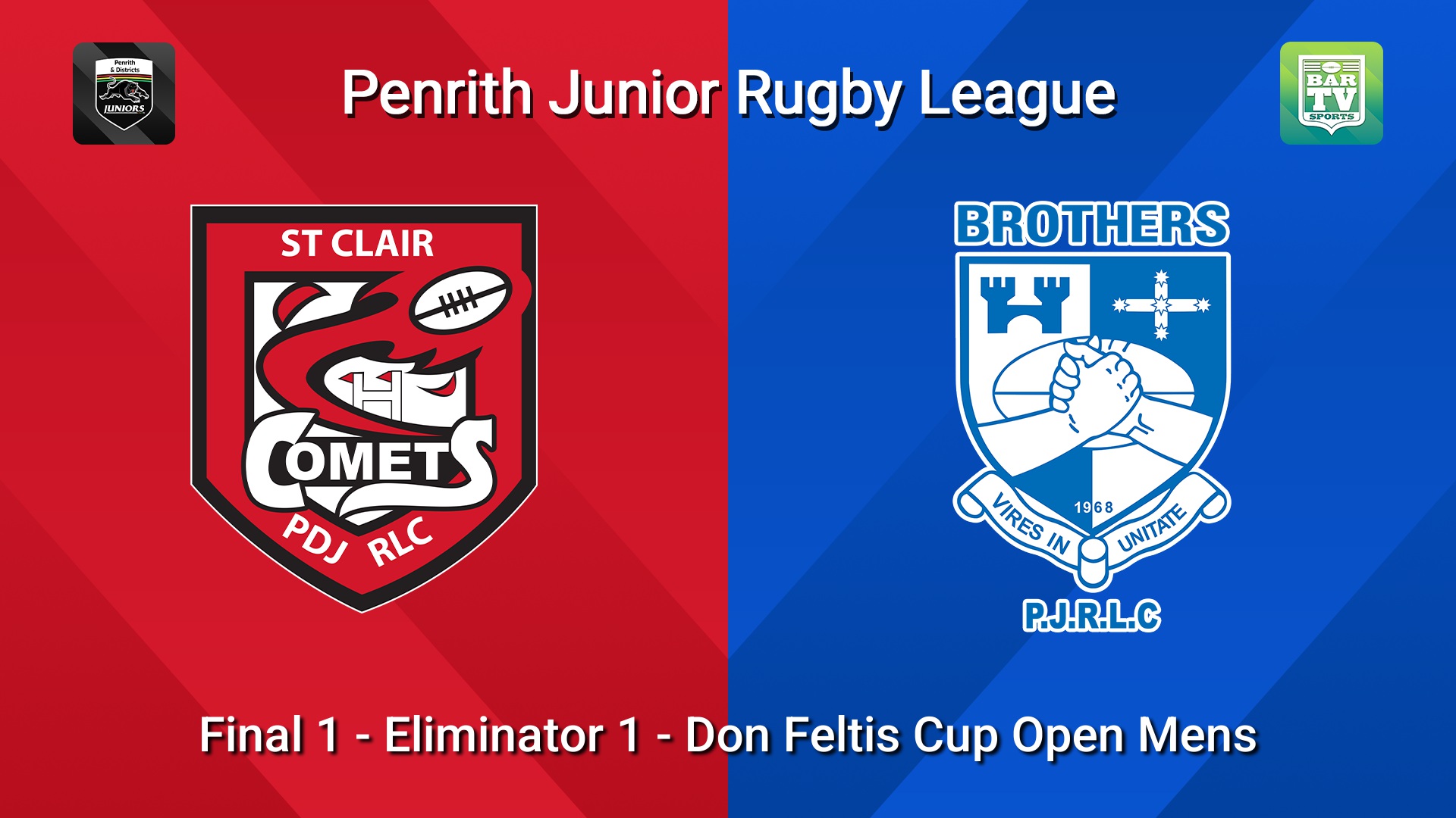 260823-video-Penrith & District Junior Rugby League Final 1 - Eliminator 1 - Don Feltis Cup Open Mens - St Clair v Brothers Slate Image