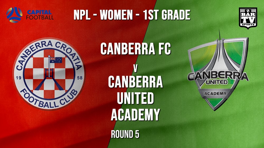 NPLW - Capital Round 5 - Canberra FC (women) v Canberra United Academy Slate Image