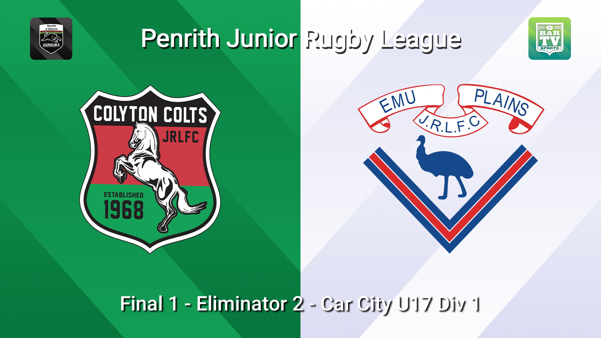260822-video-Penrith & District Junior Rugby League Final 1 - Eliminator 2 - Car City U17 Div 1 - Colyton v Emu Plains Slate Image