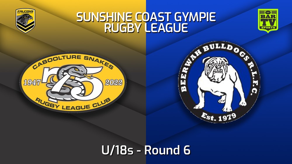 MINI GAME: Sunshine Coast RL Round 6 - U/18s - Caboolture Snakes v Beerwah Bulldogs Slate Image