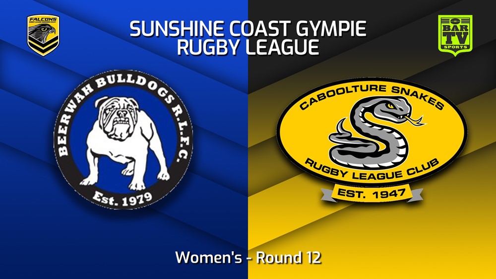 230708-Sunshine Coast RL Round 12 - Women's - Beerwah Bulldogs v Caboolture Snakes Slate Image
