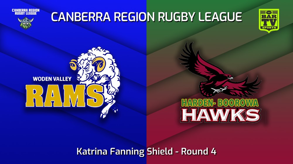 230527-Canberra Round 4 - Katrina Fanning Shield - Woden Valley Rams v Harden Worhawks Minigame Slate Image