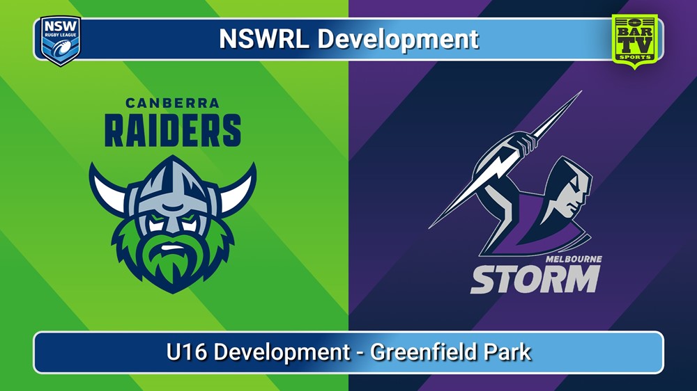 250709-video-NSWRL Development Development Match - U16 Development - Canberra Raiders v Melbourne Storm Slate Image