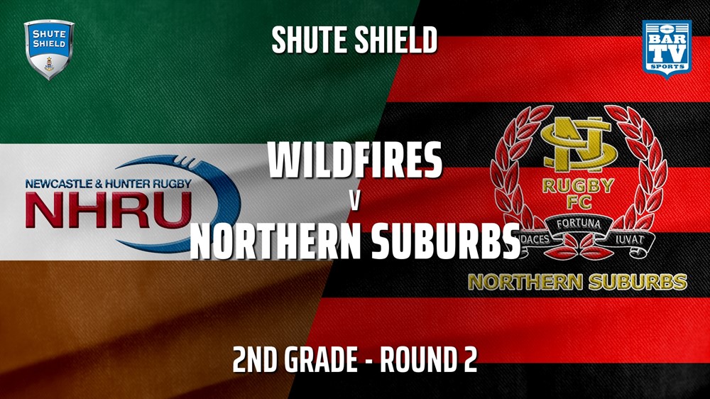 Shute Shield Round 2 - 2nd Grade - NHRU Wildfires v Northern Suburbs Minigame Slate Image