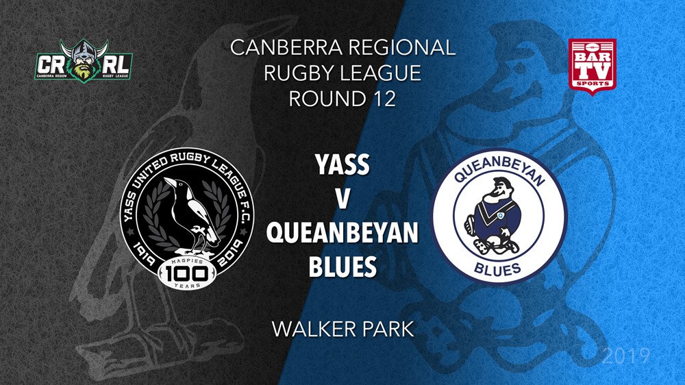 CRRL Round 12 - 1st Grade - Yass Magpies v Queanbeyan Blues Slate Image