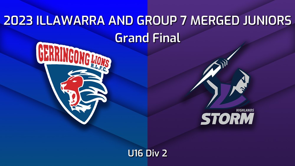 230909-Illawarra and Group 7 Merged Juniors Grand Final - U16 Div 2 - Gerringong Lions v Southern Highlands Storm Minigame Slate Image