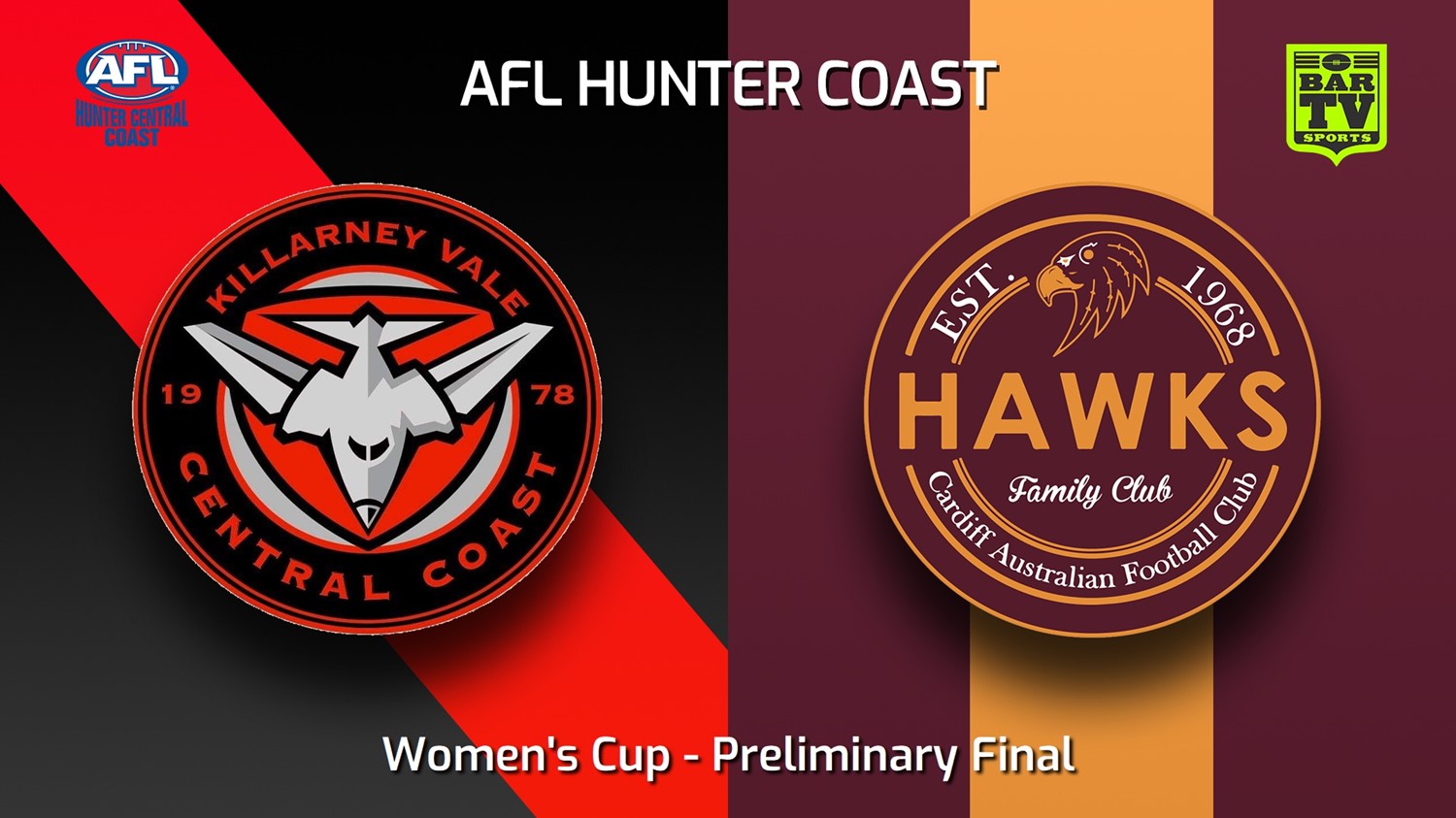 230909-AFL Hunter Central Coast Preliminary Final - Women's Cup - Killarney Vale Bombers v Cardiff Hawks Minigame Slate Image