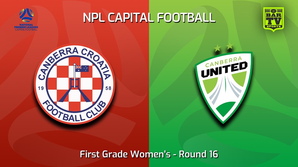 230730-Capital Womens Round 16 - Canberra Croatia FC (women) v Canberra United W Slate Image