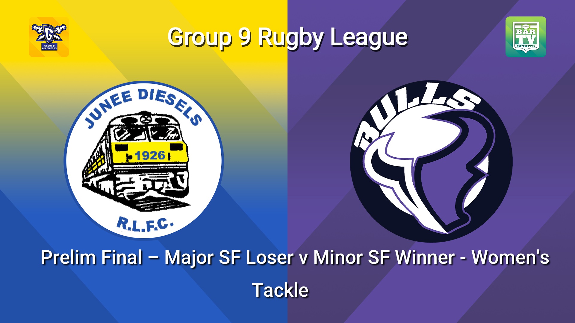 260913-video-Group 9 RL Prelim Final – Major SF Loser v Minor SF Winner - Women's Tackle - Junee Diesels v South City Bulls Slate Image