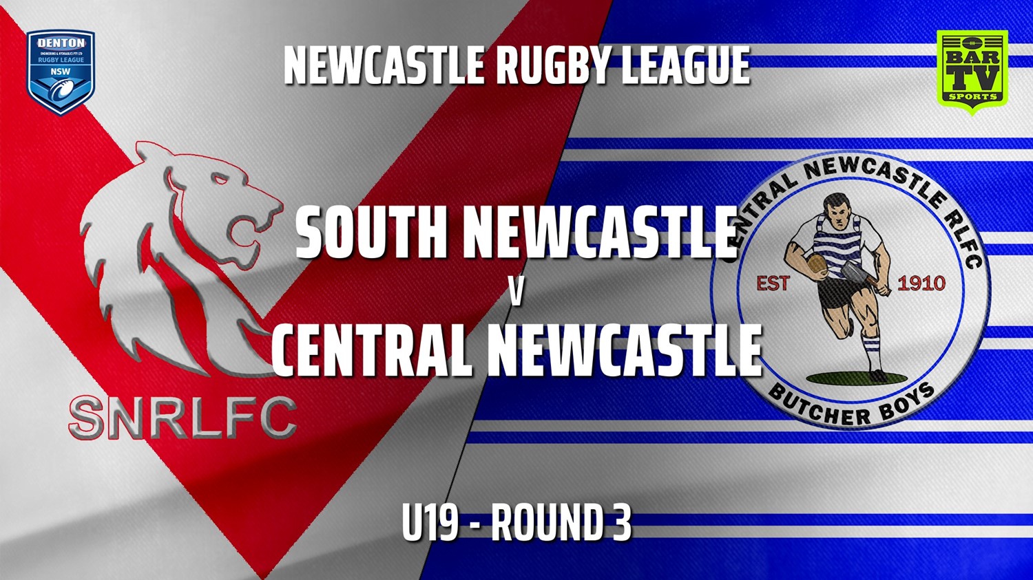 Newcastle Rugby League Round 3 - U19 - South Newcastle v Central Newcastle Slate Image