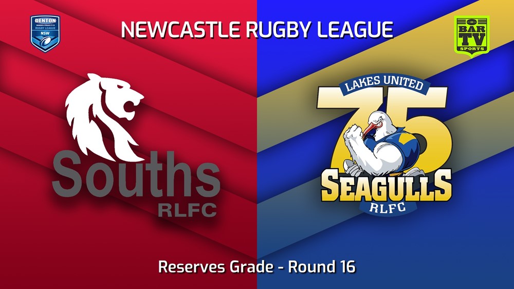 220717-Newcastle Round 16 - Reserves Grade - South Newcastle Lions v Lakes United Slate Image
