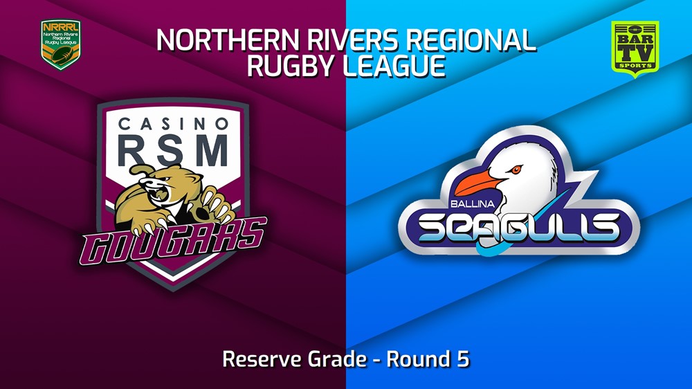 220805-Northern Rivers Round 5 - Reserve Grade - Casino RSM Cougars v Ballina Seagulls Slate Image