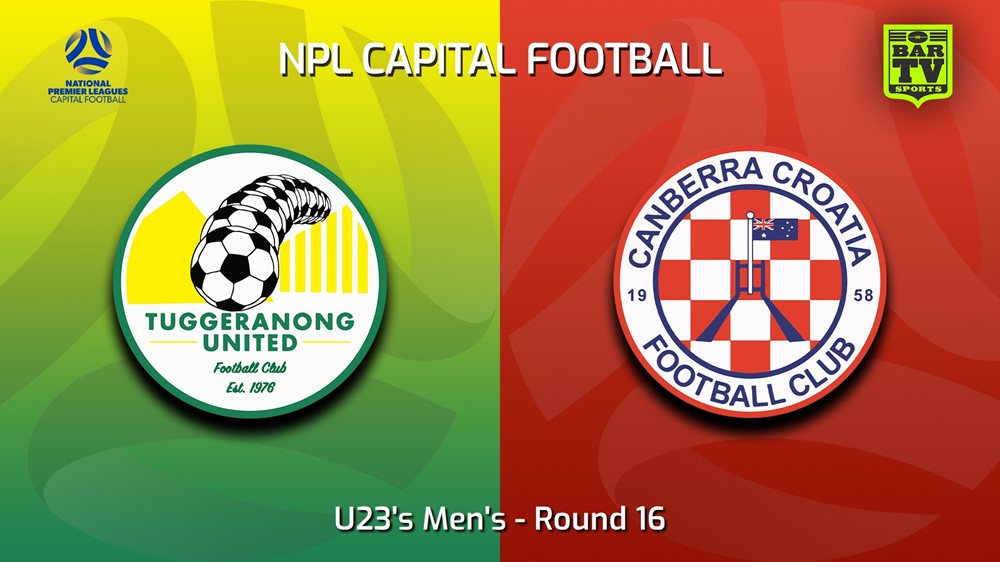 230729-Capital NPL U23 Round 16 - Tuggeranong United U23 v Canberra Croatia FC U23 Slate Image