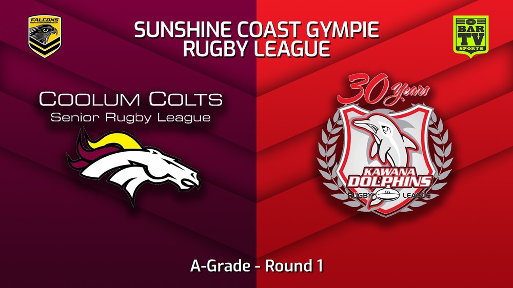 230325-Sunshine Coast RL Round 1 - A-Grade - Coolum Colts v Kawana Dolphins Slate Image
