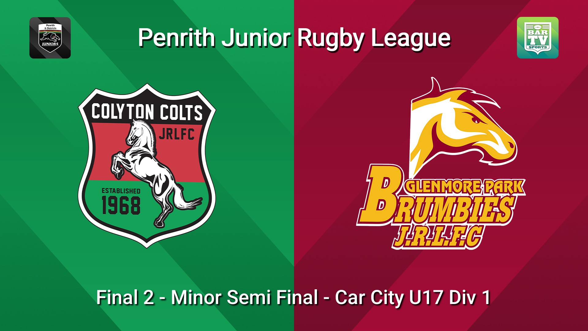 260829-video-Penrith & District Junior Rugby League Final 2 - Minor Semi Final - Car City U17 Div 1 - Colyton v Glenmore Park Slate Image