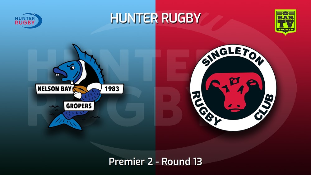 220723-Hunter Rugby Round 13 - Premier 2 - Nelson Bay Gropers v Singleton Bulls Minigame Slate Image