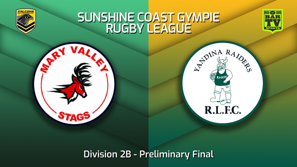 220903-Sunshine Coast RL Preliminary Final - Division 2B - Mary Valley Stags v Yandina Raiders Minigame Slate Image