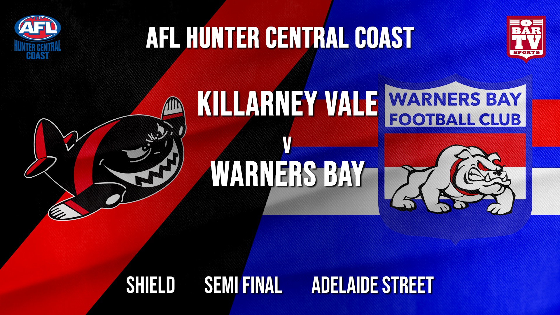 AFL HCC Semi Final - Shield - Killarney Vale Bombers v Warners Bay Bulldogs Slate Image