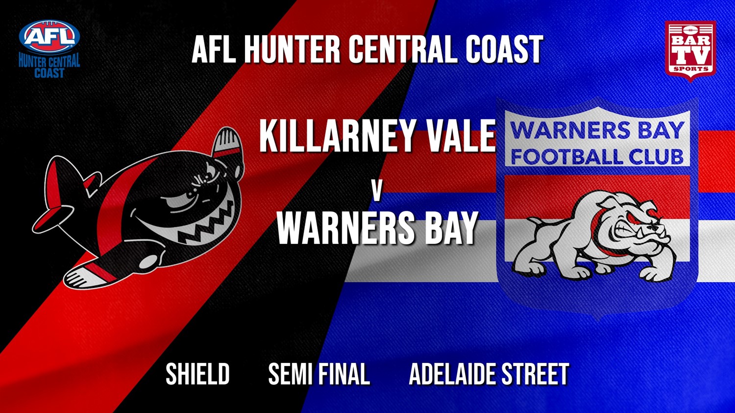 AFL HCC Semi Final - Shield - Killarney Vale Bombers v Warners Bay Bulldogs Minigame Slate Image