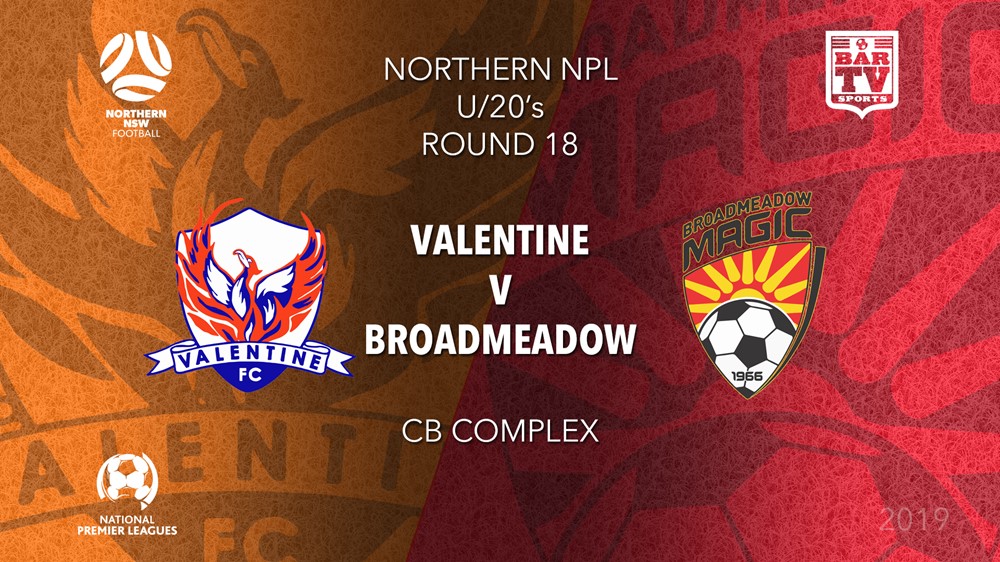 NPL Youth - Northern NSW Round 18 - Valentine Phoenix FC U20 v Broadmeadow Magic FC U20 Slate Image