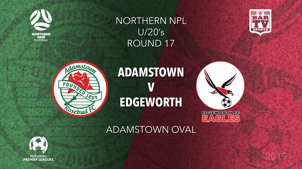 NPL Youth - Northern NSW Round 17 - Adamstown Rosebud FC U20 v Edgeworth Eagles FC U20 Slate Image