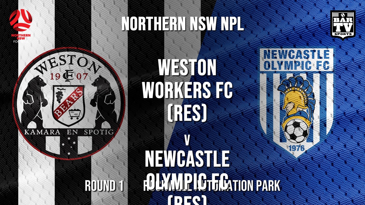 NPL - Northern NSW Reserves Round 1 - Weston Workers FC (Res) v Newcastle Olympic FC (Res) Minigame Slate Image