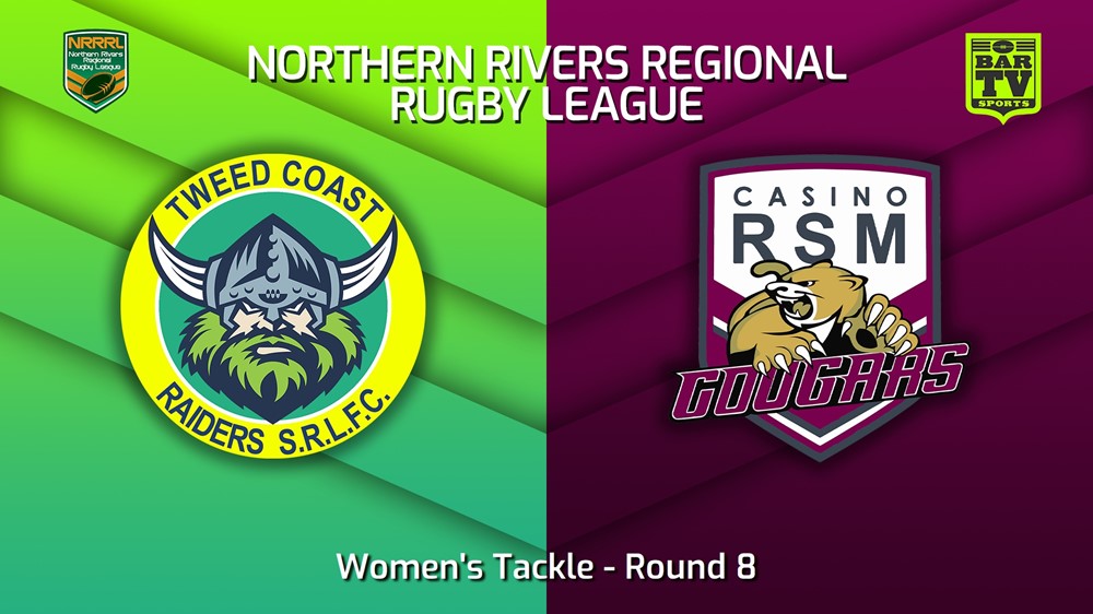 230604-Northern Rivers Round 8 - Women's Tackle - Tweed Coast Raiders v Casino RSM Cougars Slate Image